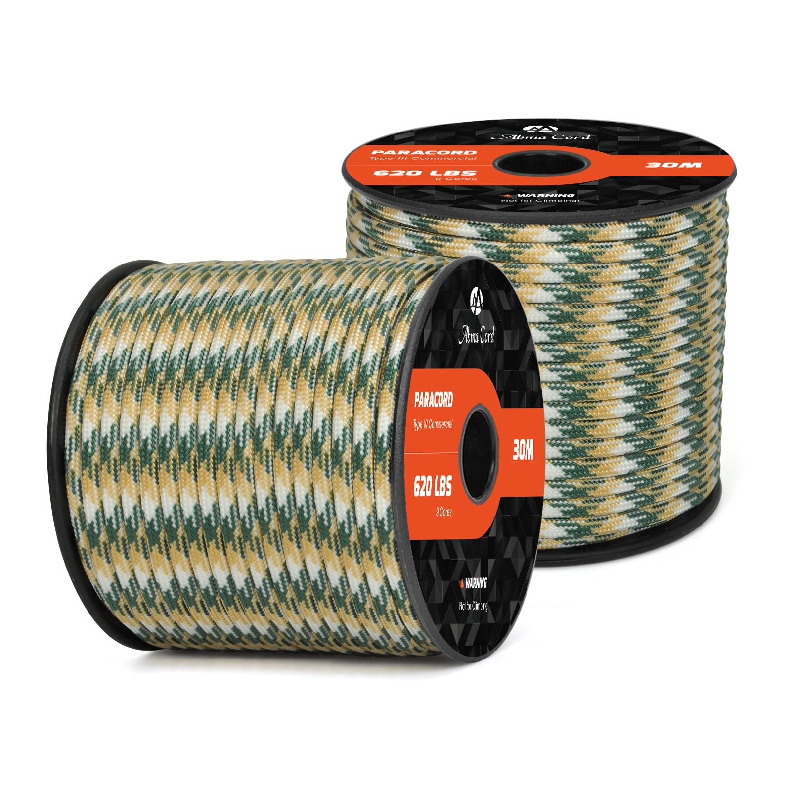 Abma Cord Paracord 620 lbs 4mm 9 Strands 100% Nylon 30M - Front Range Camo — image 1