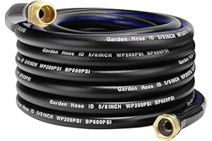VIHEG 50 FT Garden Hose, Flexible No Kink Heavy Duty Garden Water Hose Flex Copper Bullet Collapsible Washer Rubber Hose 5/8" Soft Lightweight Outdoor Waterhose Manguera Para Jardin