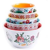 The Pioneer Woman Country Garden Nesting ceramic Mixing Bowl Set, 10-Piece, Multiple Patterns