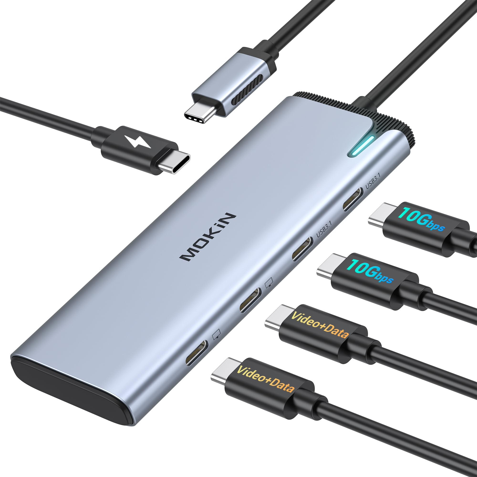 MOKiN USB C Dual Monitor Hub with 2 DP,100W PD for Laptops/Monitors