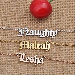 GR859C Custom Unique Letter Crystal Name Necklace