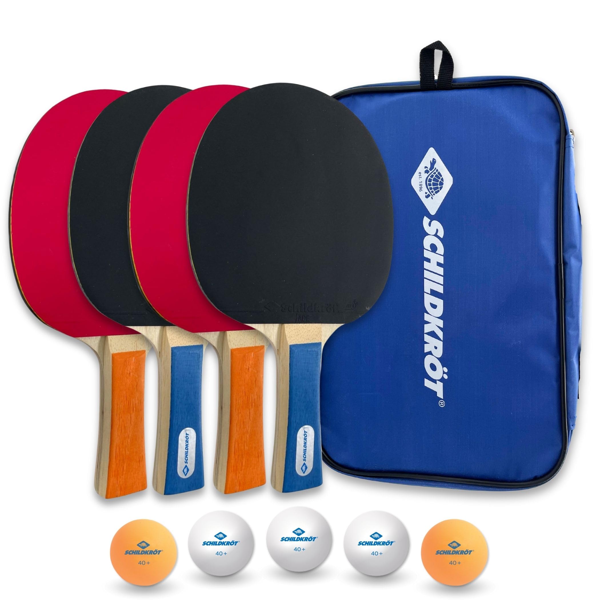 Donic-Schildkröt Hobby Table Tennis Set for 4 Players, 4 Bats, 5 Balls, in Carrying Bag, 788603