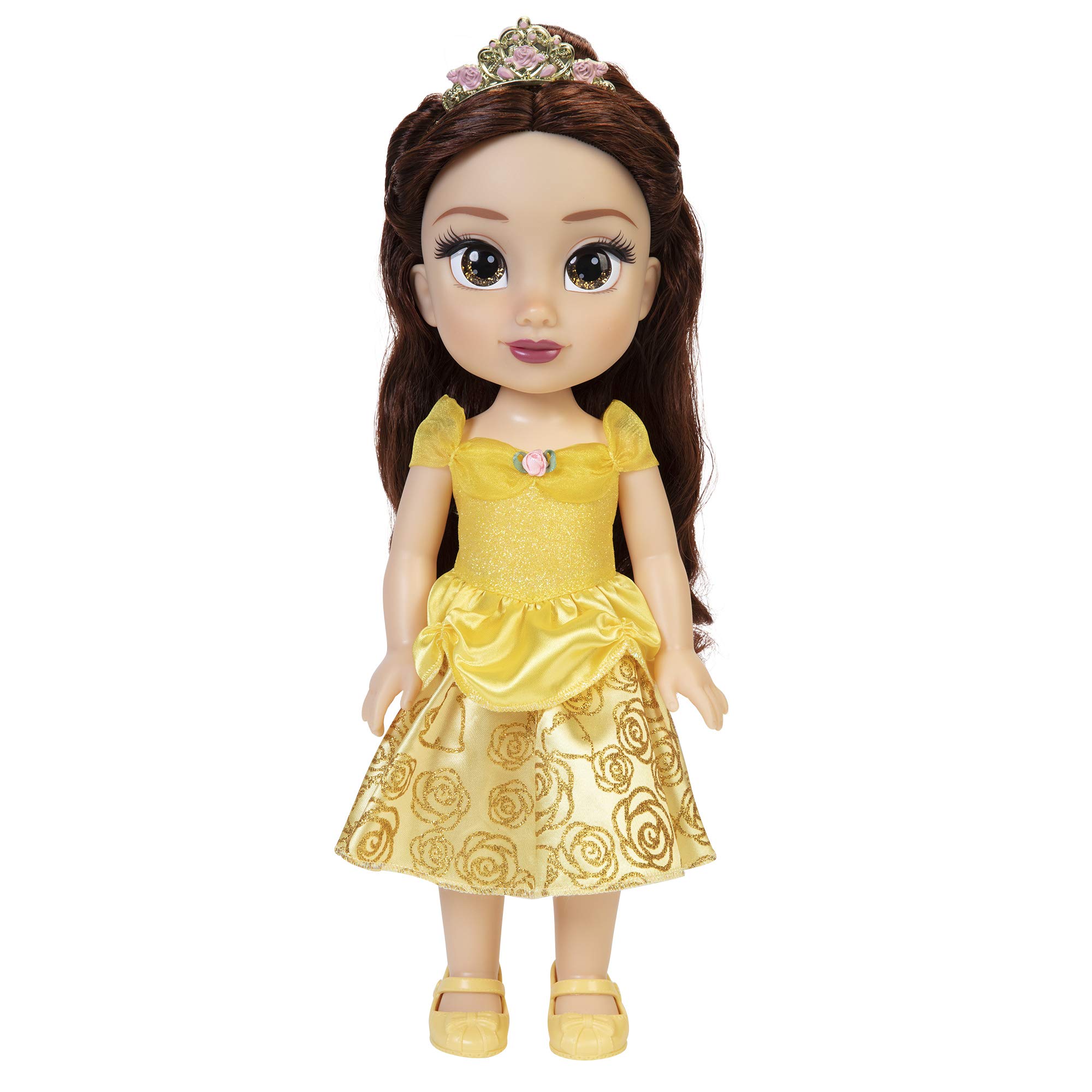 Disney Princess Belle Doll, 14” / 35cm Tall Doll with Royal Reflection Eyes Includes Removable Dress, Shoes and Tiara, Perfect for Girls Ages 3+