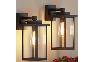 WIHTU Outdoor Porch Lights Fixtures Wall Mount, Dusk to Dawn Outdoor Lighting Fixtures for House, Sensor Exterior Wall Lights, Waterproof Sconce Outside Lamp, Anti Rust Wall Lantern for Garage