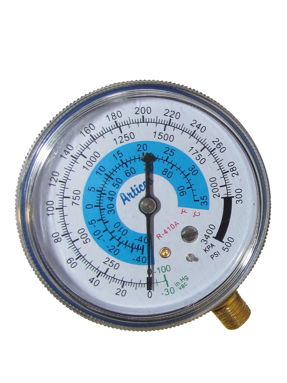 LOW PRESSURE GAUGE FOR REFRIGERANT R410aFAHRENHEIT AND