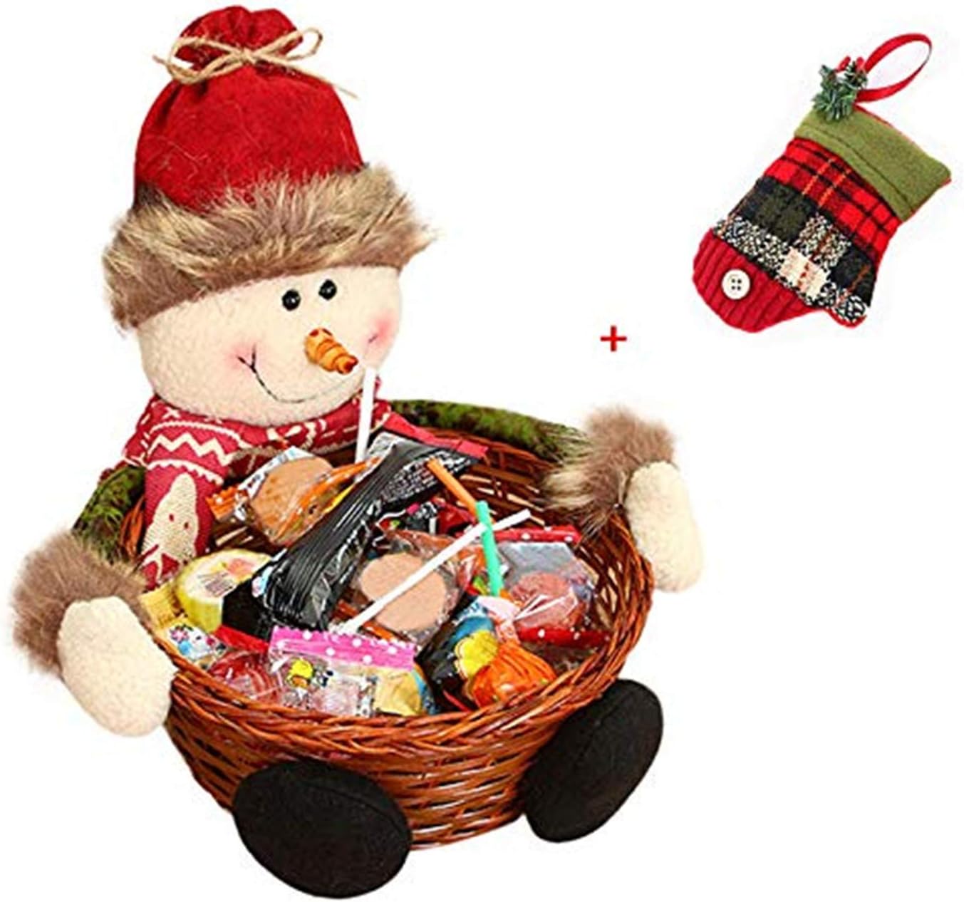 Keepwin Christmas Candy Storage, Xmas Decoration Ornament Santa/Snowman