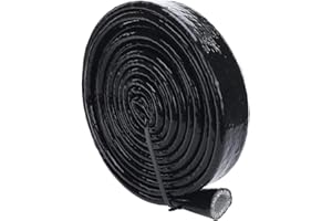 AC PERFORMANCE 1" ID Silicone Coated Fiberglass Heat Shielded Fire Sleeve for Hose Lines & Electrical Wiring, Black, 3 Feet