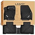 LASFIT Floor Mats for Ford Edge 2015-2024 SE/SEL/SEL Plus/Sport/ST/ST-Line/Titanium, Custom Fit TPE Car Floor Liners, 1st & 2nd Row All Weather Protector, 3pcs Black