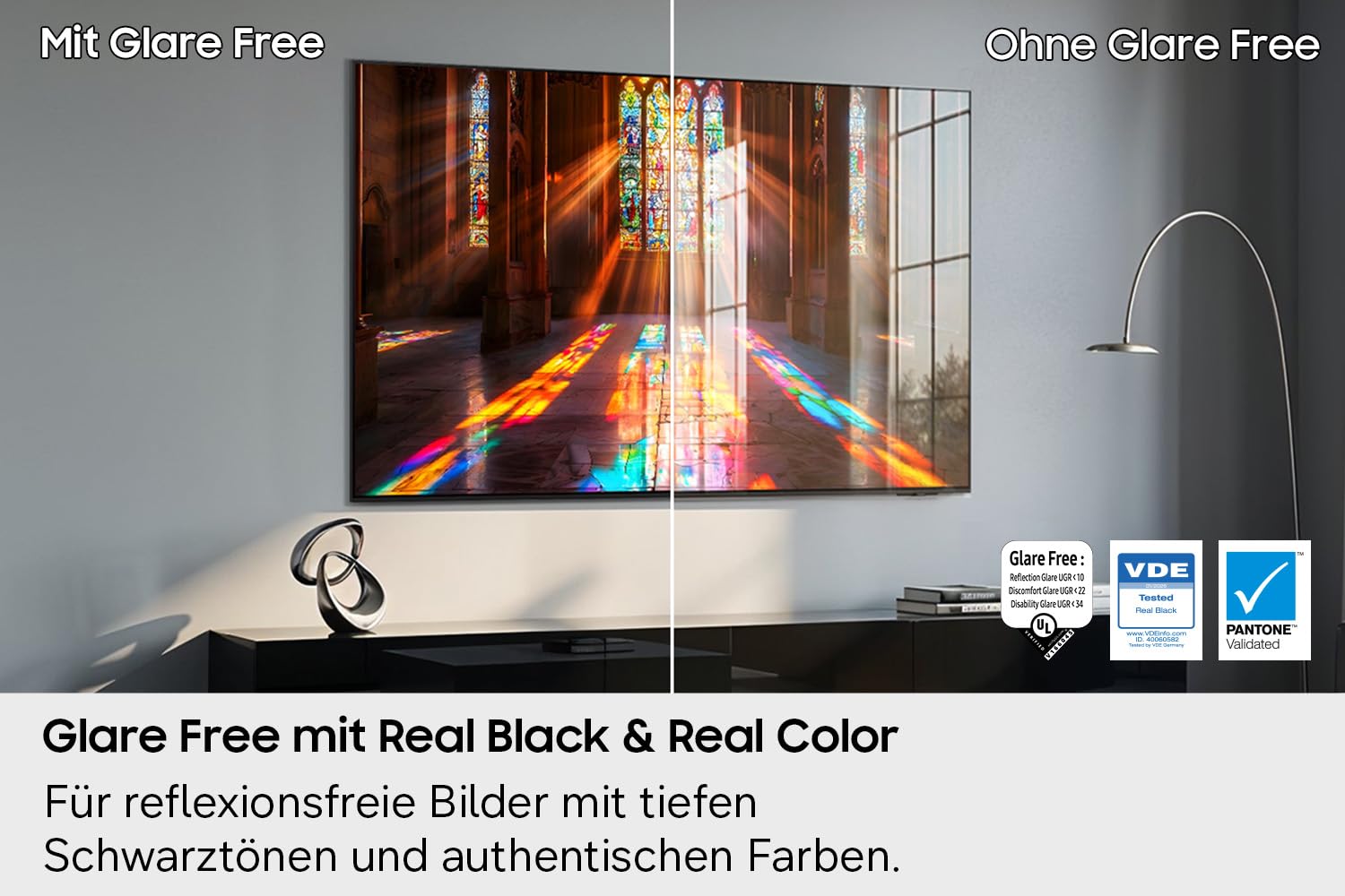 Samsung OLED S95H 4K 77 Zoll (195 cm), UHD Fernseher, Antireflexion mit Glare Free, OLED HDR pro, Ultimate Gaming Pack (NVIDIA G-SYNC & AMD FreeSync Pro) mit 165Hz, HDMI 2.1, Dolby Atmos, Smart AI TV 5