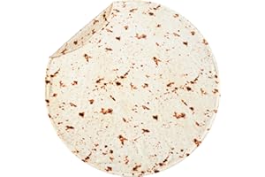 Excervent Tortilla Burritos Wrap Blanket for Adults and Kids, Funny Realistic Food Blanket, Novelty Tortilla Blanket, Super Soft Taco Flannel Throw Blanket, 47 inch Beige