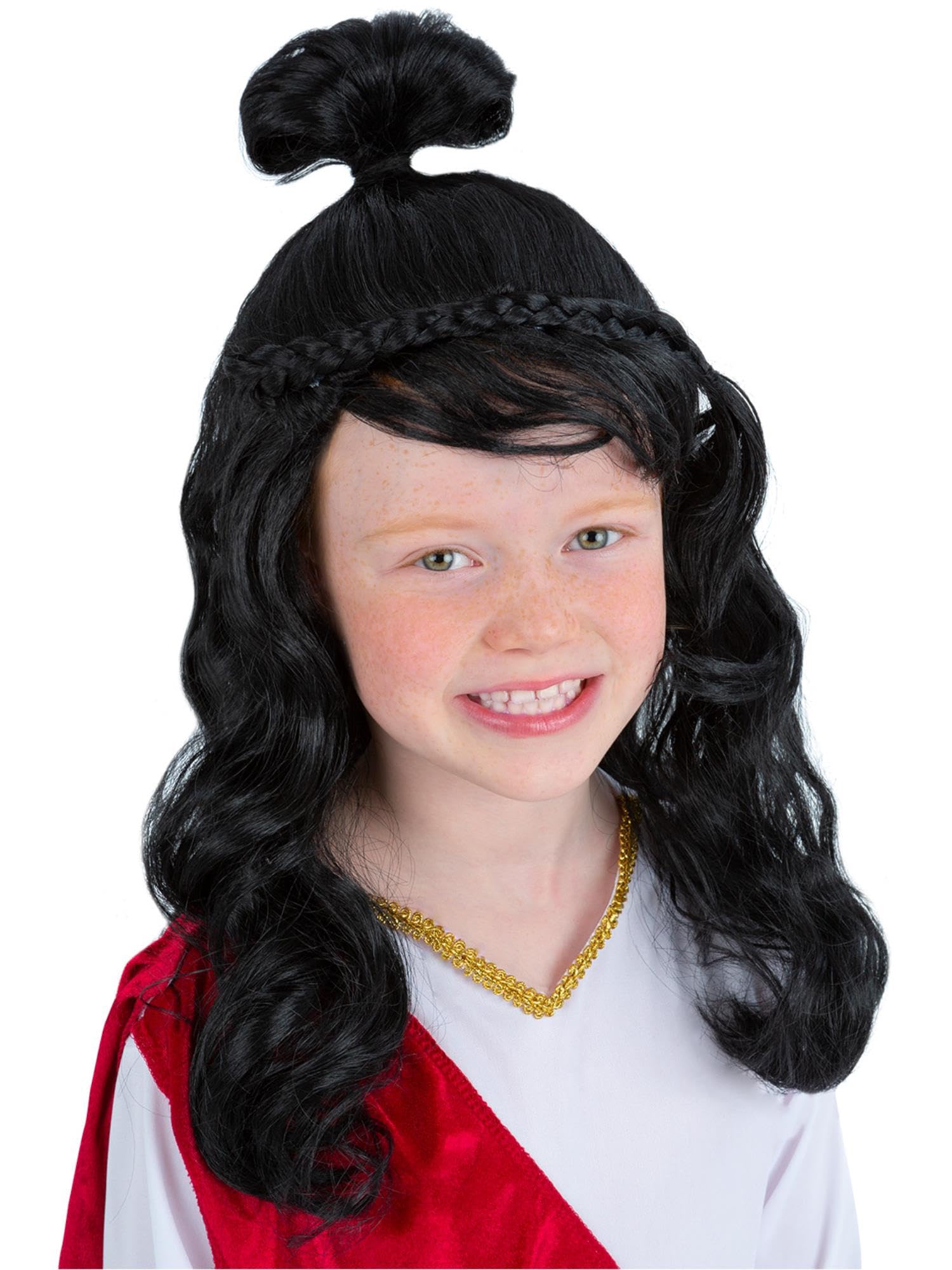 Smiffys Grecian Princess Wig, Girls Fancy Dress, Child Dress Up Wigs