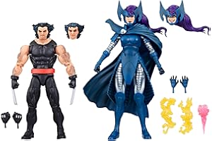 Marvel Legends Series Wolverine and Psylocke, 50th Anniversary Comics Collectible 6-Inch Action Figure 2-Pack