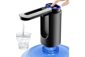 Qicyfeus Water Bottle Pump Automatic Water Dispenser for 5 Gallon Bottle Type-C Charging Portable Electric Water Dispenser Pump (Black)