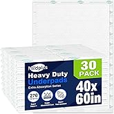 Heavy Duty Underpads 40"X60" Super Sized Chucks Pads 270 Grams Disposable Bed Pads with Strength Cloth Backing Extra Absorption Pads for Incontinence (100X152CM, 30 Count, Discreet Packaging)