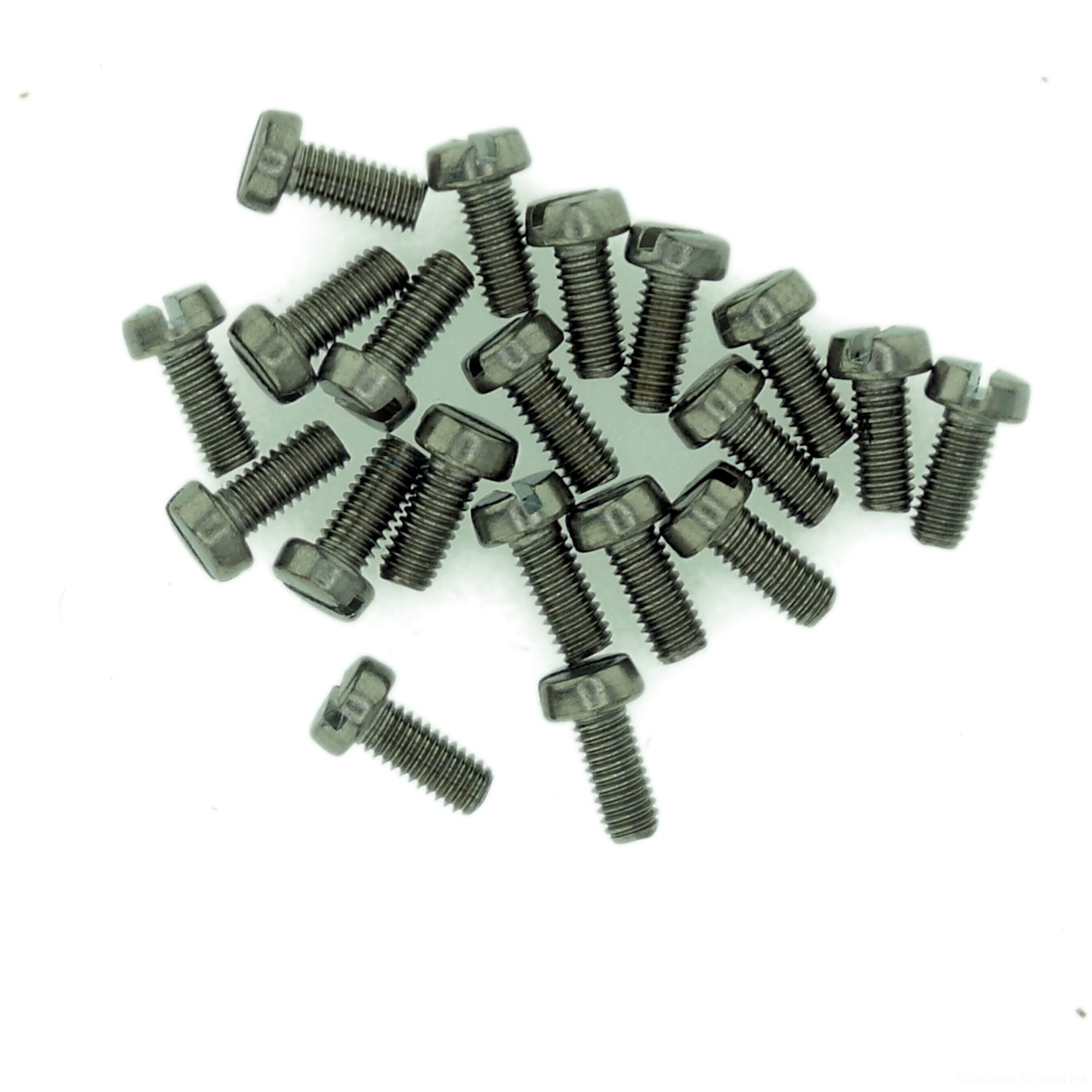 M2.3 (2.3mm x 4mm) Slot Cheese Machine Screw (Bolt) - Stainless Steel (A2) (Pack of 20)