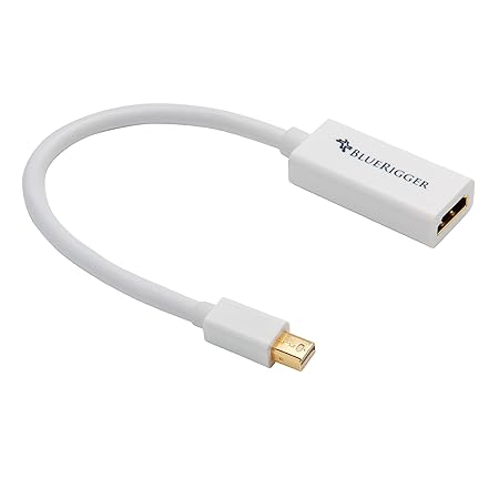BlueRigger Bundle Mini DisplayPort (Mini DP) to HDMI Female Adapter (0.49 Feet / 0.149 Meters)