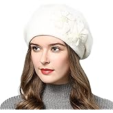 AICHUAN Women Winter Knit Beret Hat Rabbit Hair French Style Beret Classic Warm Casual Beanie Hat
