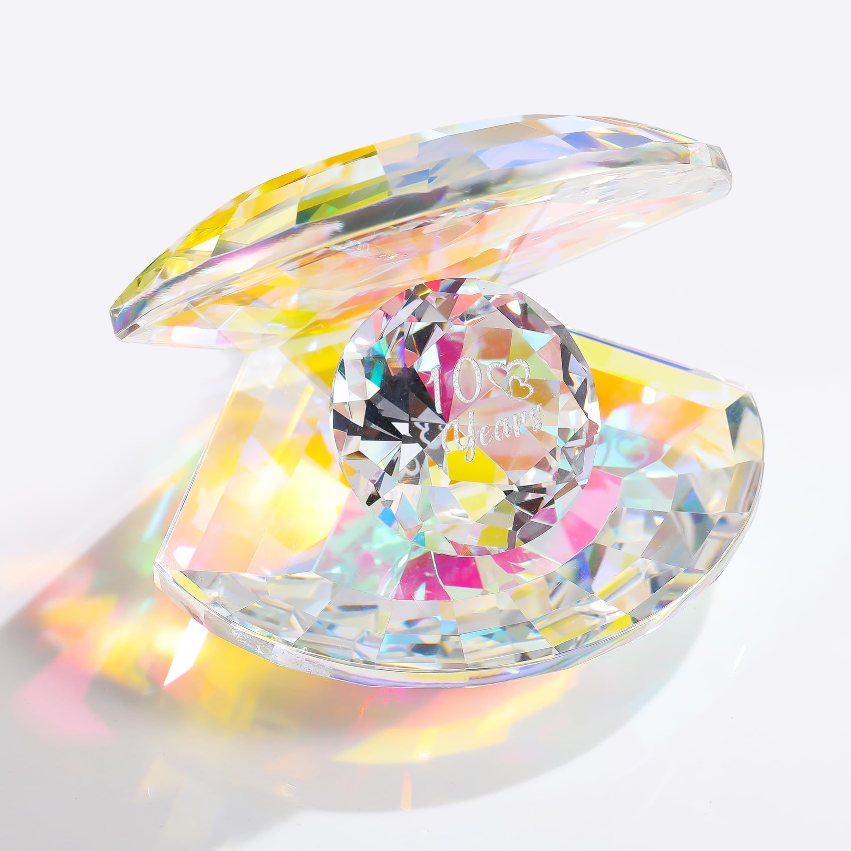 Crystal Shell Tin Wedding 10th Anniversary Romantic Gifts for Parents 10 Years of Love Presents Ideas for Couples Marriage Keepsake for Her Party Decor Ornament