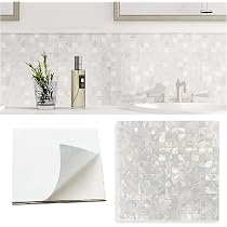 Amazon.com: Art3d Mother of Pearl Shell Mini Square Seamless ...