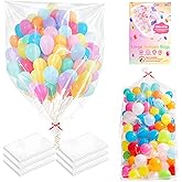 CHRORINE 4 Pack Large Balloon Bag for Transport, 98 x 59 Inch Clear Balloon Drop Bag Big Large Plastic Balloon Bags for Wedding Birthday Party Supplies
