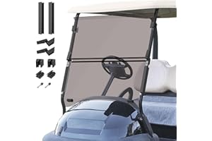 Panglong Precedent Golf Cart Tinted Windshield with all Windshield Clips, Fold Down Windshield Anti-UV Impact Resistant, Fits 2004-Up Club Car Precedent,Tempo,Onward Golf Carts-37.59"W X 33.97"H
