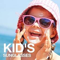 RIVBOS Kids Sunglasses for Girls Boys with Strap