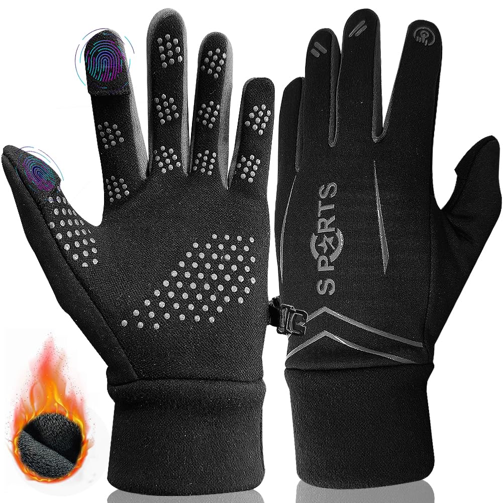 Photo 1 of hzzycer Winter Gloves for Women, Warm Gloves Running Gloves Anti-Slip Finger Touch Screen Gloves for Cycling Workout Outdoor Sports