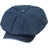 WITHMOONS Denim Cotton Newsboy Hat Baker Boy Beret Flat Cap KR3613