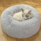 UUEMB Calming Donut Dog Cat Bed 50cm Small Pets Plush Cushion Washable