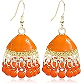 Ricarmo Bohemian Acrylic Gold Ball Chandelier Lightweight Dangle Drop Earrings Gorgeous Fringe Bird Cage Hook Earrings For Women Jewelry Gifts