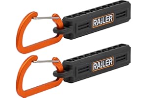 Screwdriver Bit Holder Storage Organizer – Railer 10-Hole Black Bit Holder with Carabiner - 2 Pack