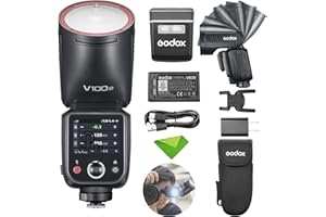 Godox V100C V100-C 100Ws TTL Flash for Canon Cameras, 400 Full Power Flashes, 1.7s Recycle Time, 2.4G Wireless with External 