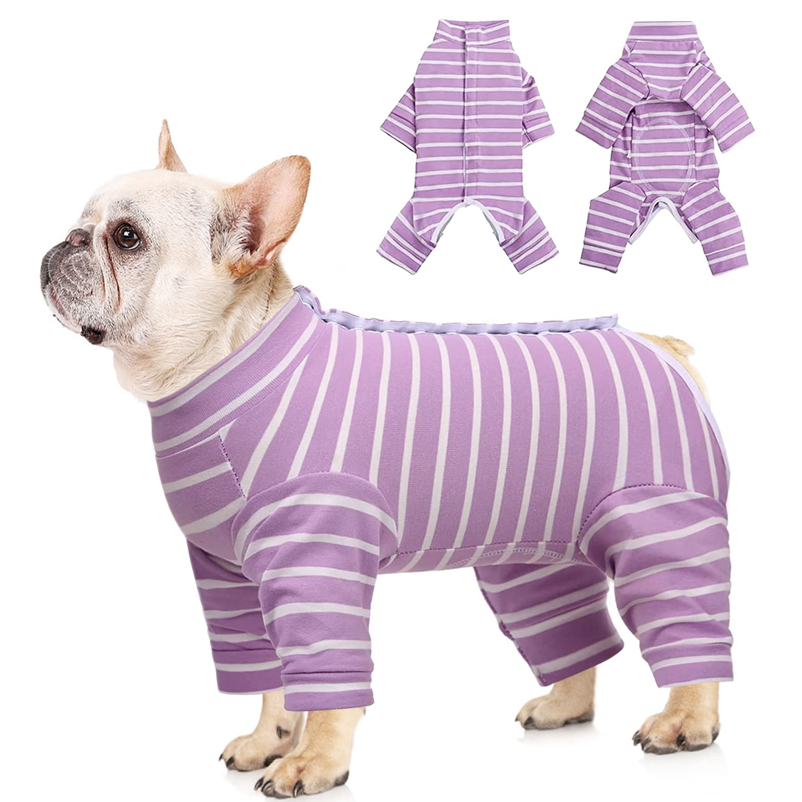 Dolahovy Dog Surgery Recovery Suit,Pet Recovery Shirt Cone E-Collar Alternative Pet Vest for Abdominal Wounds Medical Dog Bodysuit with Legs for Female Male Small Medium Dogs Cats (XS, Purple)