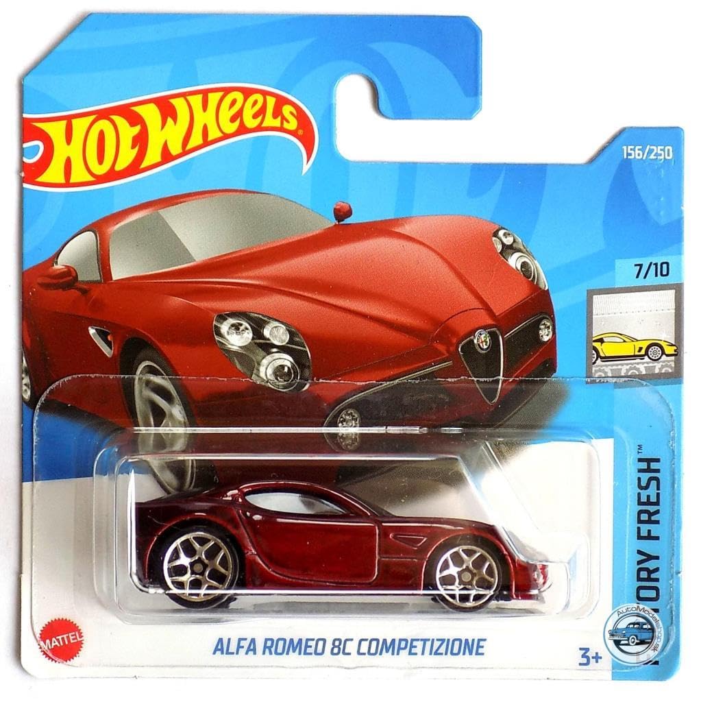 Hot Wheels - Alfa Romeo 8C Competicione - Factory Fresh 7/10 - HCV56 - Short Card - Dark Red - Mattel 2022