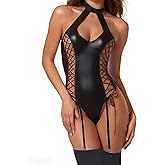 leather lingerie Metallic Latex Bodysuit for Women, Rave Bodysuit Women, Festival Rave Outfits, Vinyl Clubwear Purple