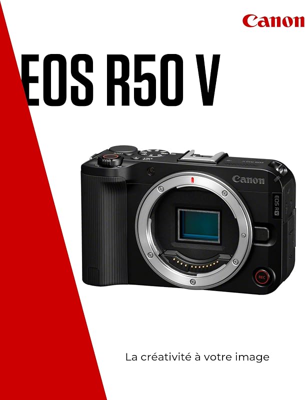 EOS R50 V - Appareil pour Le Vlog (Vendu sans l'objectif) Compatible avec l'Objectif Canon RF | Matériel pour Créateurs de Contenu | Vlog et Voyage | Connexion Bluetooth