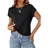 Womens Crop Tops Cap Sleeve T Shirts Cotton Crewneck Loose Fit Trendy Short Sleeve Tops for Women 2026