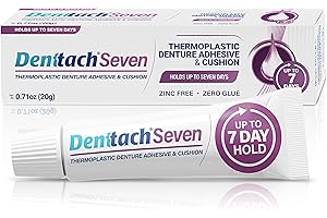 Denttach Seven Denture Adhesive, Thermoplastic Denture Adhesive, Cushion, Reliner for Upper and Lower Dentures, Comfortable, 