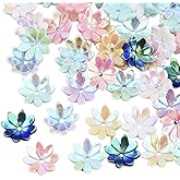 Pandahall 50pcs Mixed Resin Flower Bead Caps Spacer Iridescent AB Daisy Flower Bead End Caps Assortment for DIY Earrings Necklace Jewelry Making Supplies Hair Wedding Embellishments 9.5mm