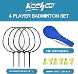 Keehoo KH 4 Player Badminton Rackets Set with Shuttlecocks Carry Bag view 2