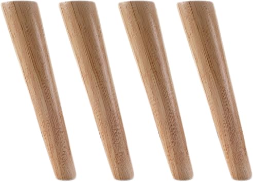 DFJU 4er-Set Möbelstützbein, Massivholz-Küchenschrankbeine, konische