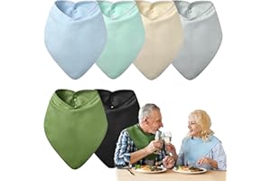ZINGTERRA Adult Drool Bibs for Men Women,Feeding Bib for Seniors,Elderly Snap Bandana Bibs Set for Clothing Protector