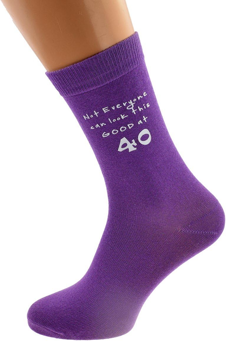 Not Everyone Can Look This Good at 40 Printed on PURPLE Womens Socks for 40th Birthday Present 2018