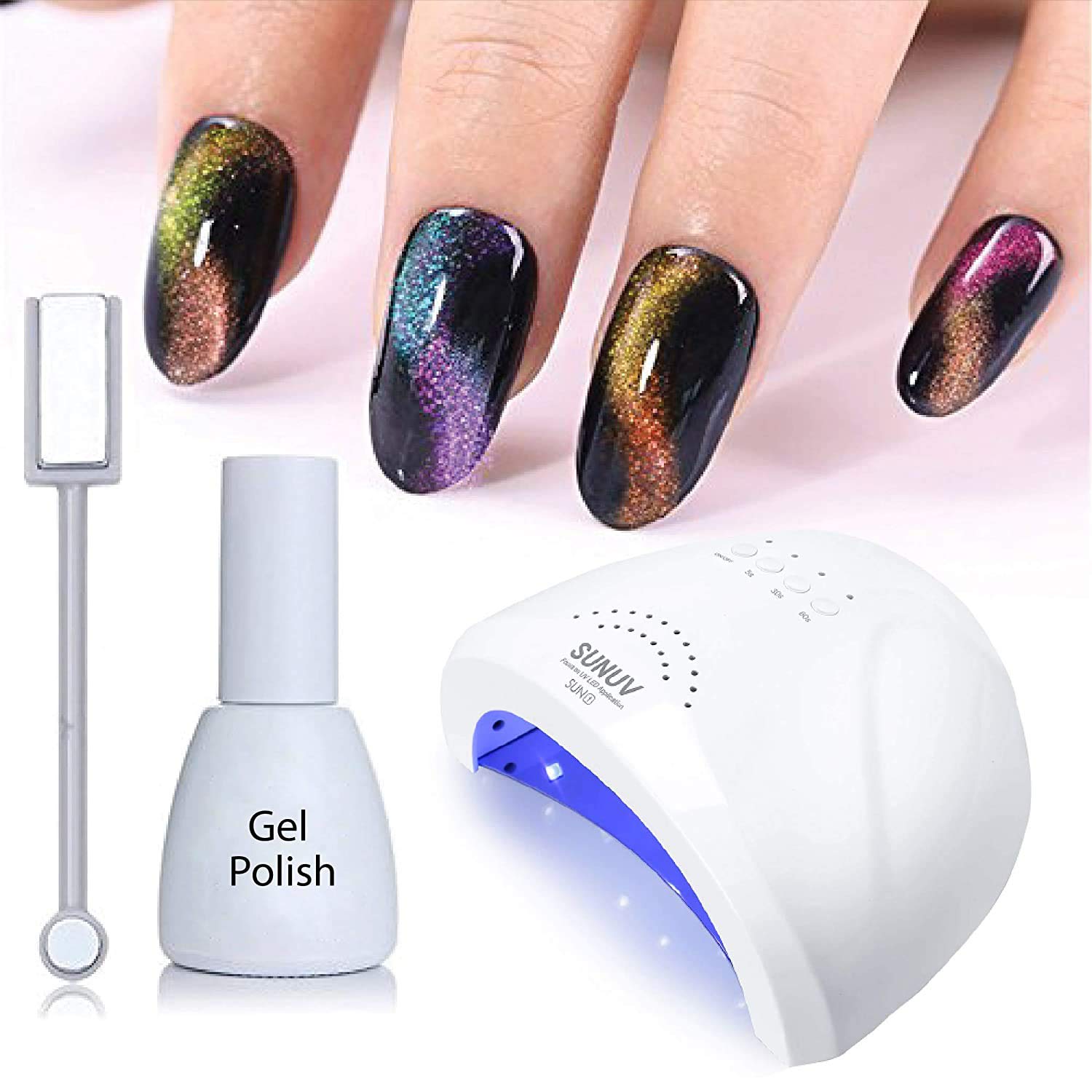 UV LED Nail Lamp, SUNUV Gel Nail Light for Nail Polish 48W UV Dryer with 3 Timers SUNone : Beauty