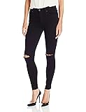 James Jeans Women's Twiggy Mid-Rise Ankle Length Legging Jean in Black Swan Raw