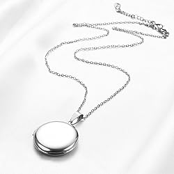 PHOCKSIN Silver Glossy Personalized Round Locket
