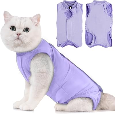 Avont Cat Recovery Suit Post Surgery Lavender M