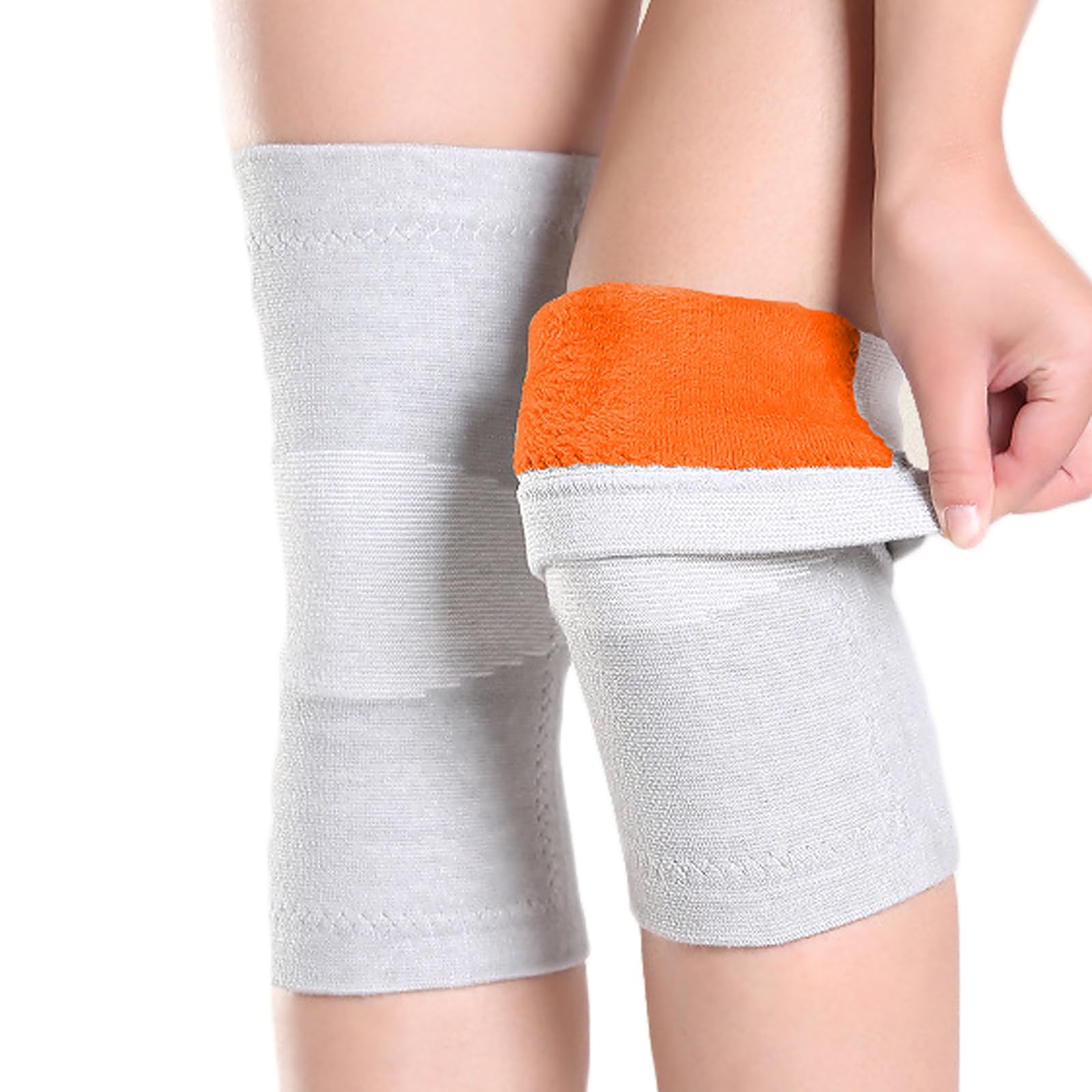 Ccomage Thicken Knee Warmer with Warm Lining Stretchy Knit Knee Braces Soft Arthritic Knee Sleeve Night Sleep Knee Protector Sleeve Knee Pain Relief Knees Braces for Men Women Elderly