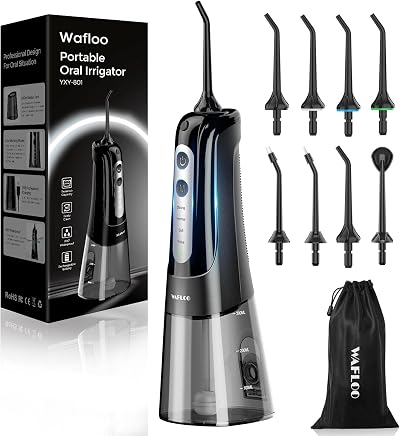 WAFLOO Water Flosser Cordless 8 Tips 4 Modes 300ML Tank IPX7 Travel