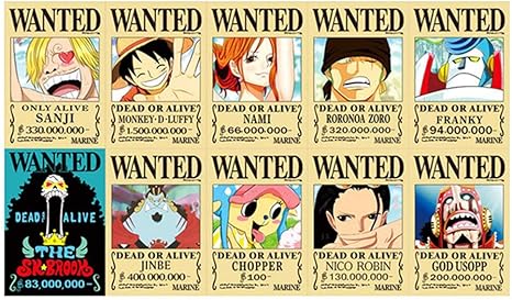 Amazon De Barry Madge Anime One Piece Wanted Poster New Edition Luffy 1 5 Milliarden Mehrfarbig